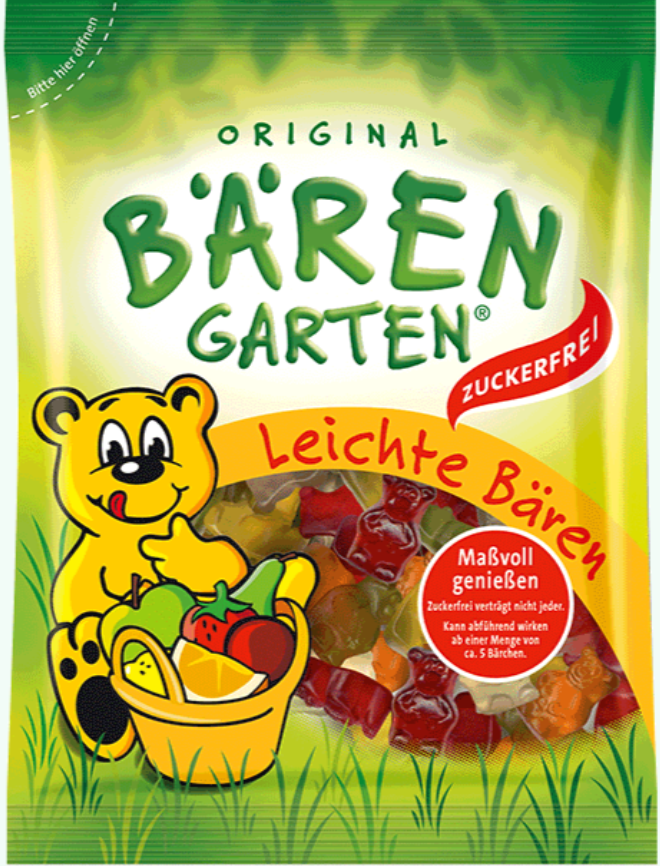 Original BÄRENGARTEN Oursons légers, sans sucre, 150g - Oursons gélifiés low carb