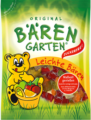 Original BÄRENGARTEN Leichte Bären, zuckerfrei, 150g - Gummibären low carb (FW)