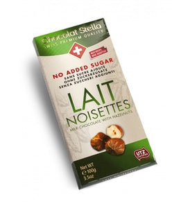 Tablette de chocolat au lait sans sucre et noisettes